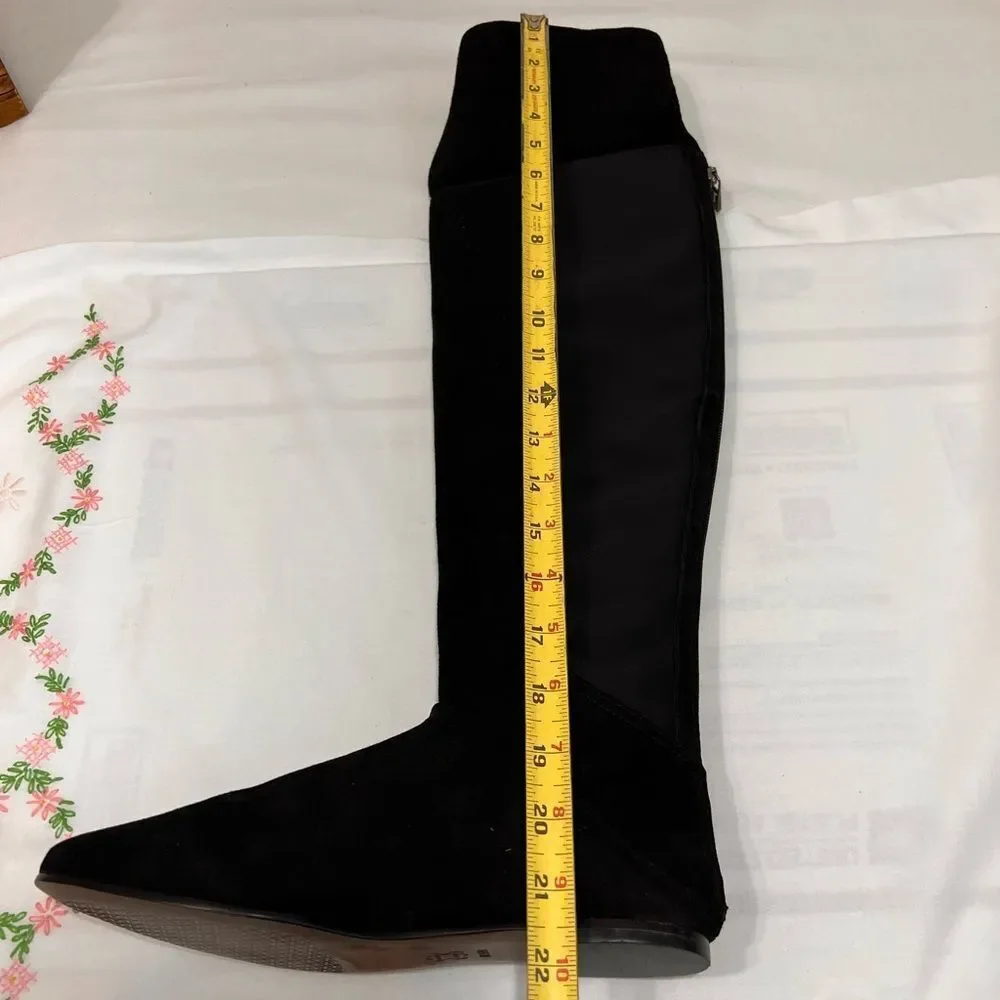 Tory Burch Black Suede Over The Knee Boots Size 8 1/2